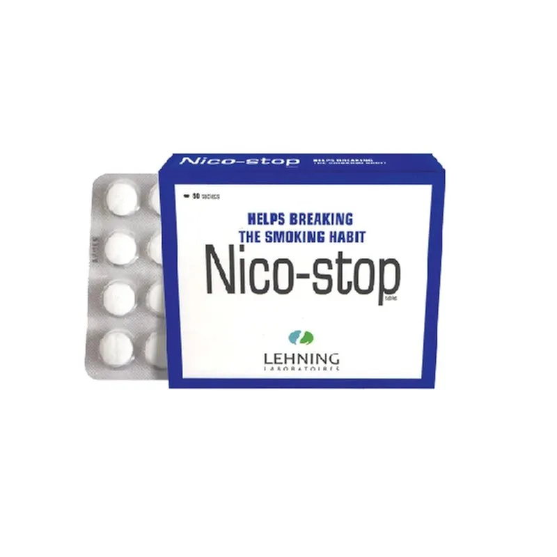 Nico-Stop 60 tablets Tablets by Lehning Laboratories, product package on white background