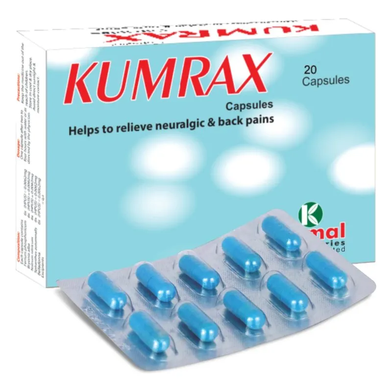Kumrax Capsules, Kamal Laboratories product pack on a white background