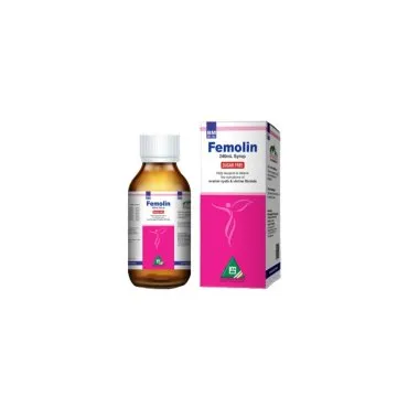 BM Femolin Syrup (Sugar Free) homeopathic syrup on a pure white background