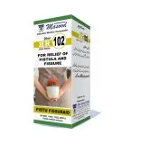 Dr. Masood HR-102 Fistu Fissraid homeopathic drops 20 ml product package on a white background
