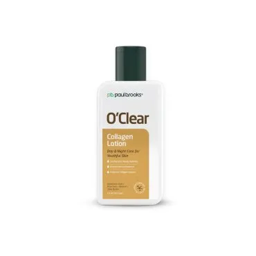 O'Clear Collagen Lotion by Paul Brooks, product pack on a white background
