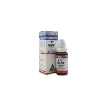 BM 177 Drops homeopathic drops by BM Homoeopathic Pharmaceuticals on a pure white background