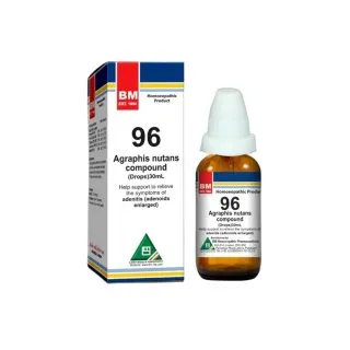 BM 96 Drops homeopathic drops on a pure white background