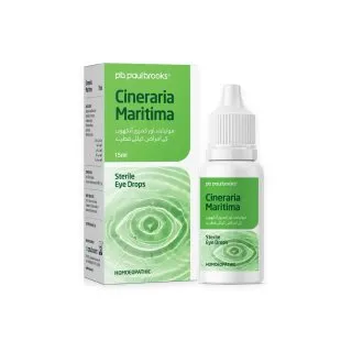 Cineraria Martima Eye Drops by Paul Brooks, product pack on a white background