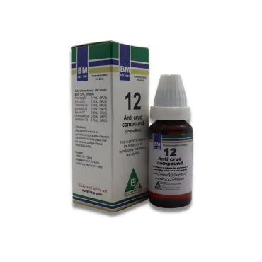 BM 12 Drops homeopathic drops on a pure white background