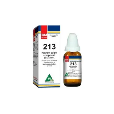 BM 213 Drops homeopathic drops on a pure white background