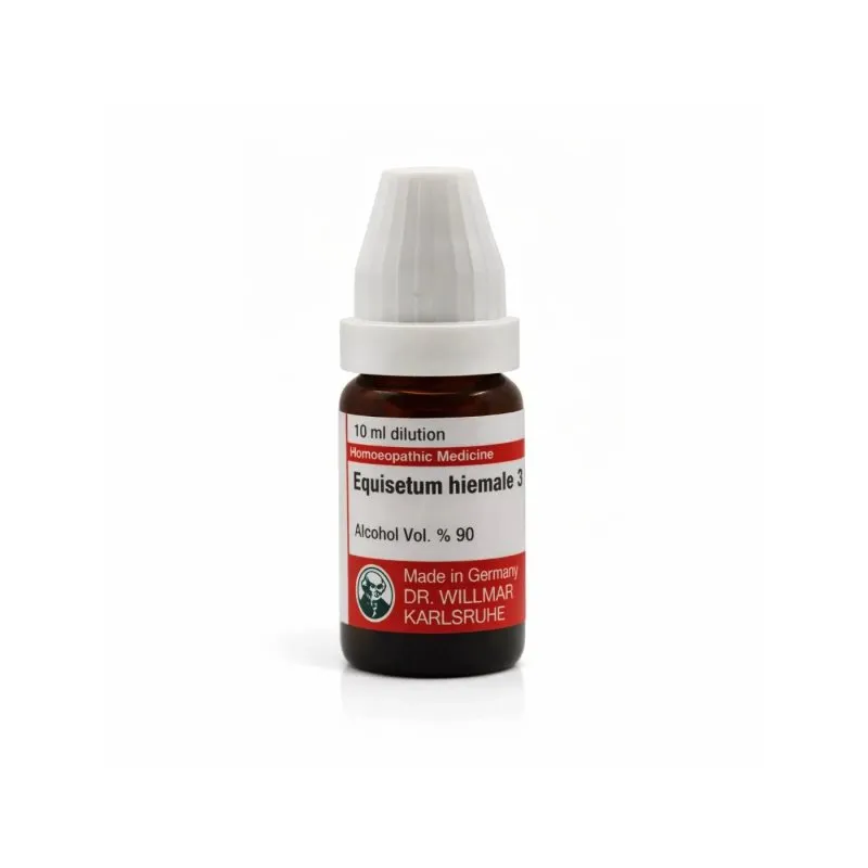 Equisetum Hiemale 10ml homeopathic dilutions and mother tincture bottle or pack on white background