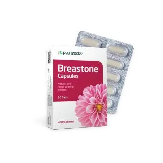 Breastone Capsules by Paul Brooks, product pack on a white background