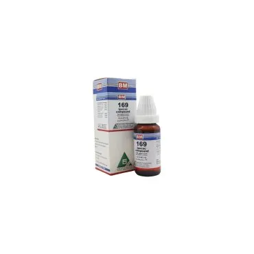 BM 169 Drops homeopathic drops by BM Homoeopathic Pharmaceuticals on a pure white background
