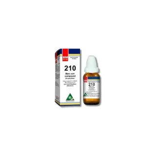 BM 210 Drops homeopathic drops on a pure white background