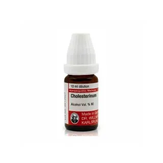 Cholesterinum mixed pack formats homeopathic dilutions and tablets bottle or pack on white background