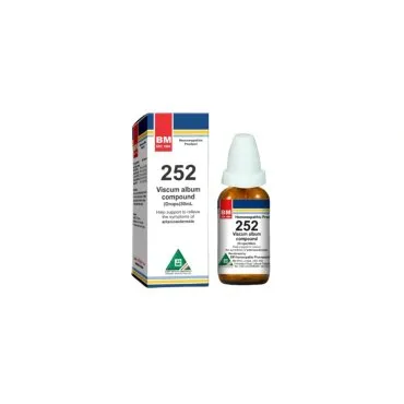 BM 252 Drops homeopathic drops on a pure white background