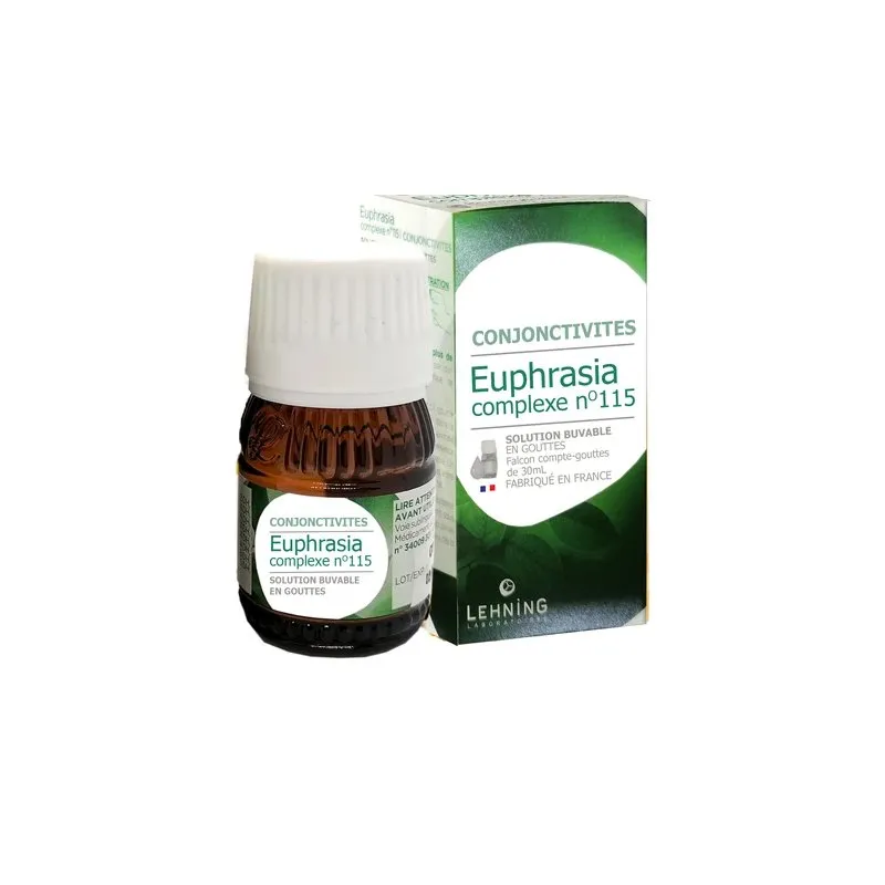 L-115 Euphrasia Complex 30 ml Drops by Lehning Laboratories, product package on white background