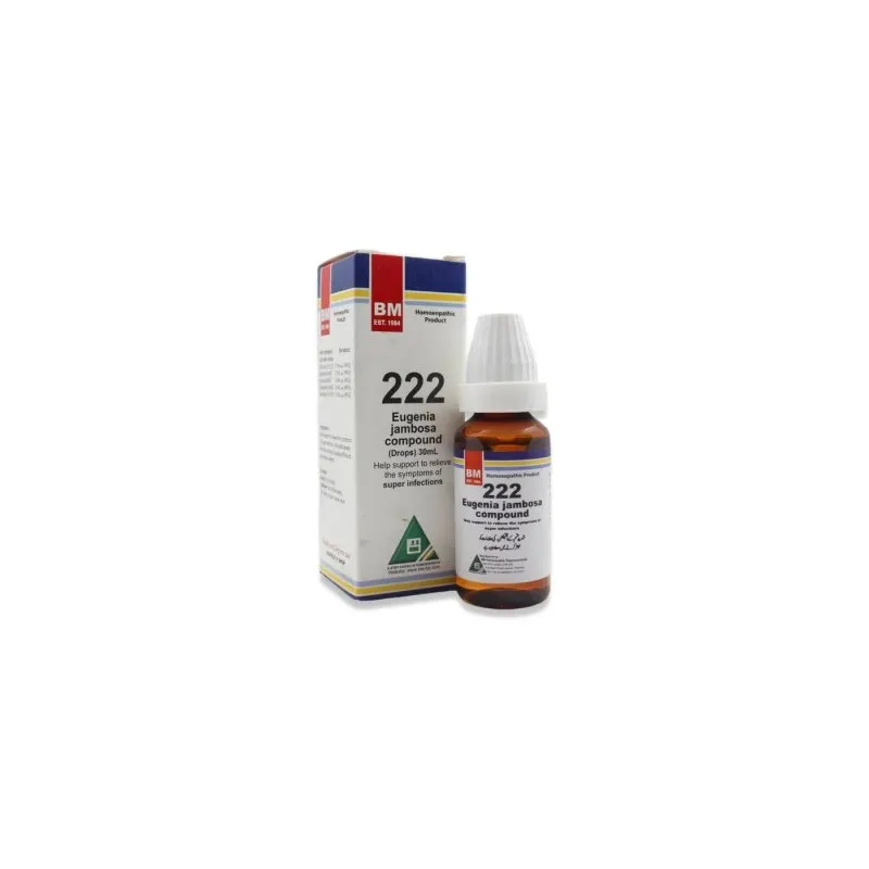 BM 222 Drops homeopathic drops on a pure white background