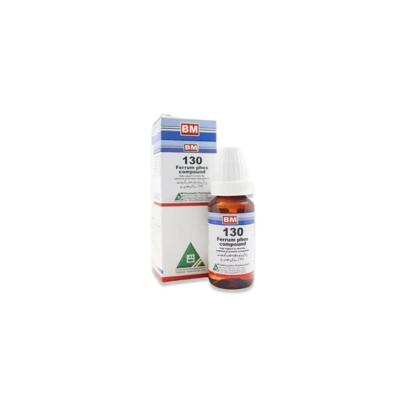 BM 130 Drops homeopathic drops by BM Homoeopathic Pharmaceuticals on a pure white background
