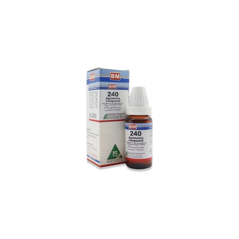 BM 240 Drops homeopathic drops on a pure white background