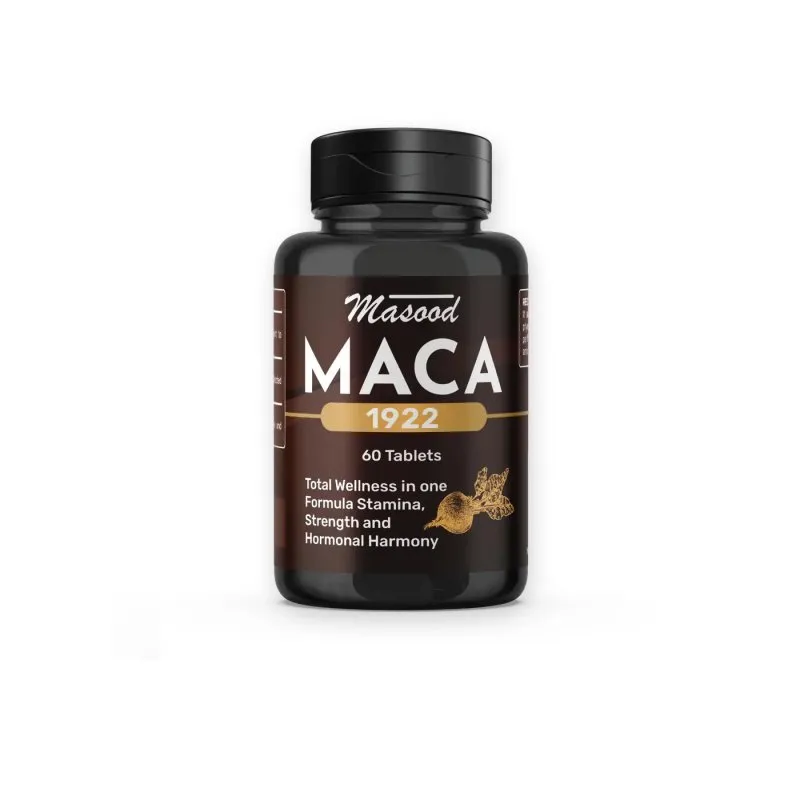 Maca 1922 Tablets 60 Tablets by Dr. Masood, original product carton on a white background