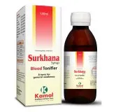 Surkhana (Syrup) 120 ml, Kamal Laboratories product pack on a white background