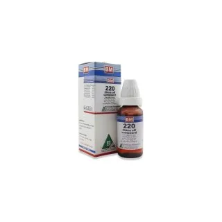 BM 220 Drops homeopathic drops on a pure white background