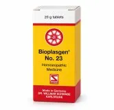 Bioplasgen No. 23 20g homeopathic combination tablets by Dr. Willmar Schwabe on a pure white studio background