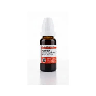 Hypericum Perforatum 10ml homeopathic dilutions and mother tincture bottle or pack on white background