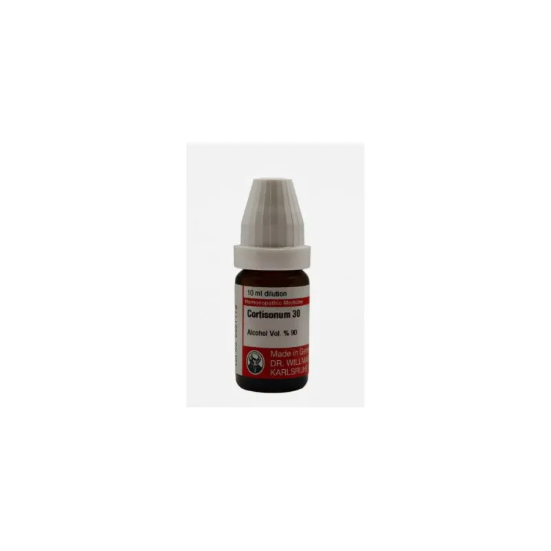 Cortisonum 10ml liquid homeopathic dilution bottle or pack on white background