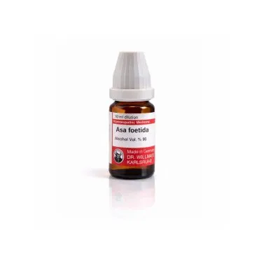 Asa Foetida 10ml homeopathic dilutions and mother tincture bottle or pack on white background