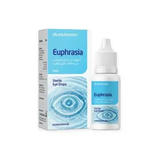 Euphrasia Eye Drops by Paul Brooks, product pack on a white background