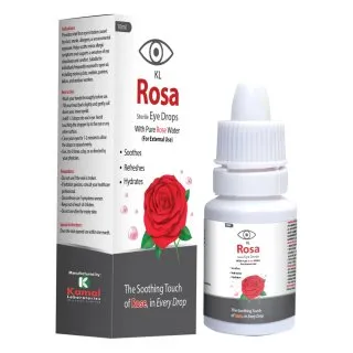 KL Rosa Eye Drops (Sterile) 10 ml, Kamal Laboratories product pack on a white background