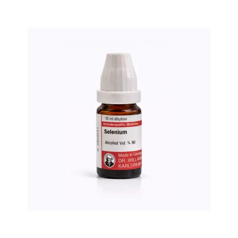 Selenium 10ml liquid homeopathic dilution bottle or pack on white background