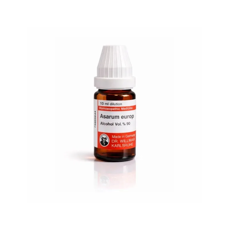 Asarum Europ 10ml homeopathic dilutions and mother tincture bottle or pack on white background