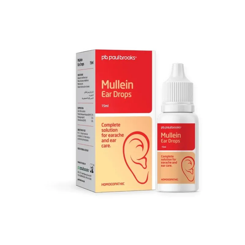 Mullein Ear Drops by Paul Brooks, product pack on a white background