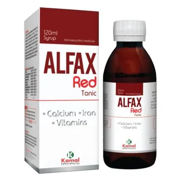 Alfax Red 120 ml, Kamal Laboratories product pack on a white background