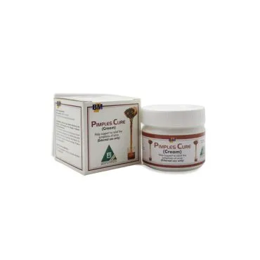 BM Pimples Cream topical preparation by BM Homoeopathic Pharmaceuticals on a pure white background