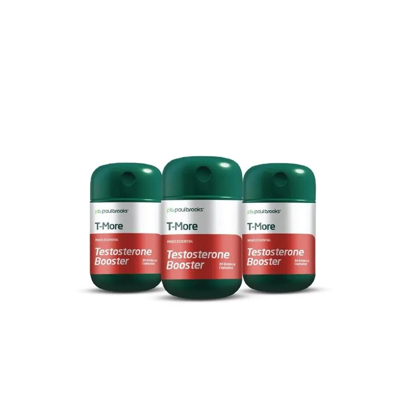 T-More Capsules - Buy 2 Get 1 Free by Paul Brooks, product pack on a white background