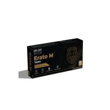 Erato M Tablet by Dr Zia Pharma, product pack centered on a white background