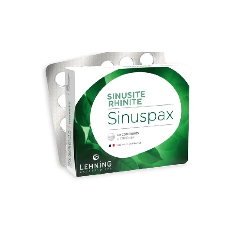 Sinuspax 60 tablets Tablets by Lehning Laboratories, product package on white background