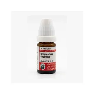 Chionanthus Virginicus 10ml homeopathic dilutions and mother tincture bottle or pack on white background