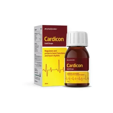 Cardicon Gold Drops by Paul Brooks, product pack on a white background