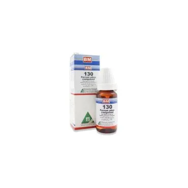 BM 130 Drops homeopathic drops by BM Homoeopathic Pharmaceuticals on a pure white background