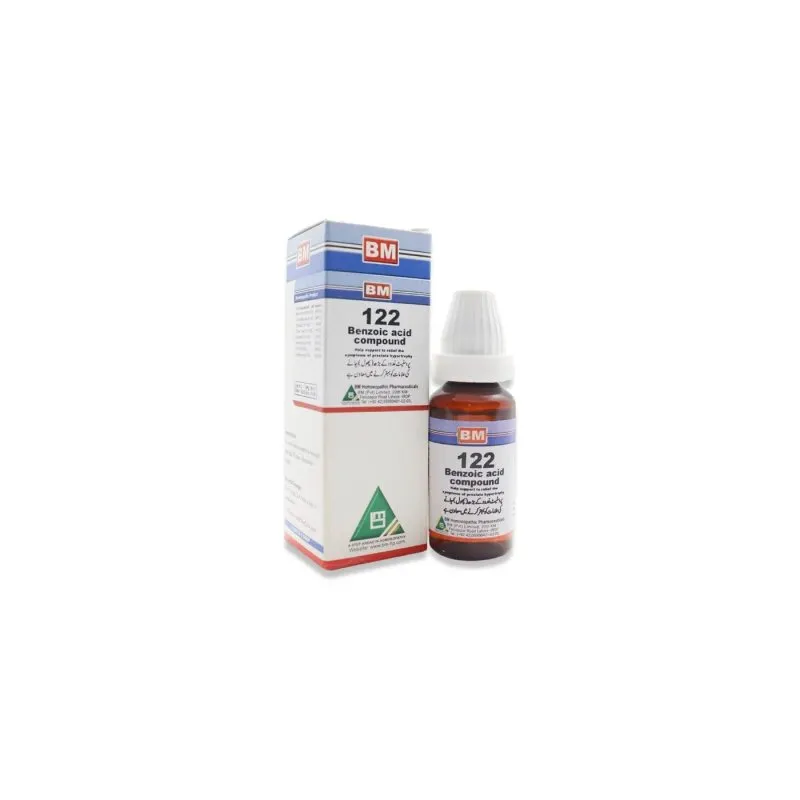 BM 122 Drops homeopathic drops by BM Homoeopathic Pharmaceuticals on a pure white background