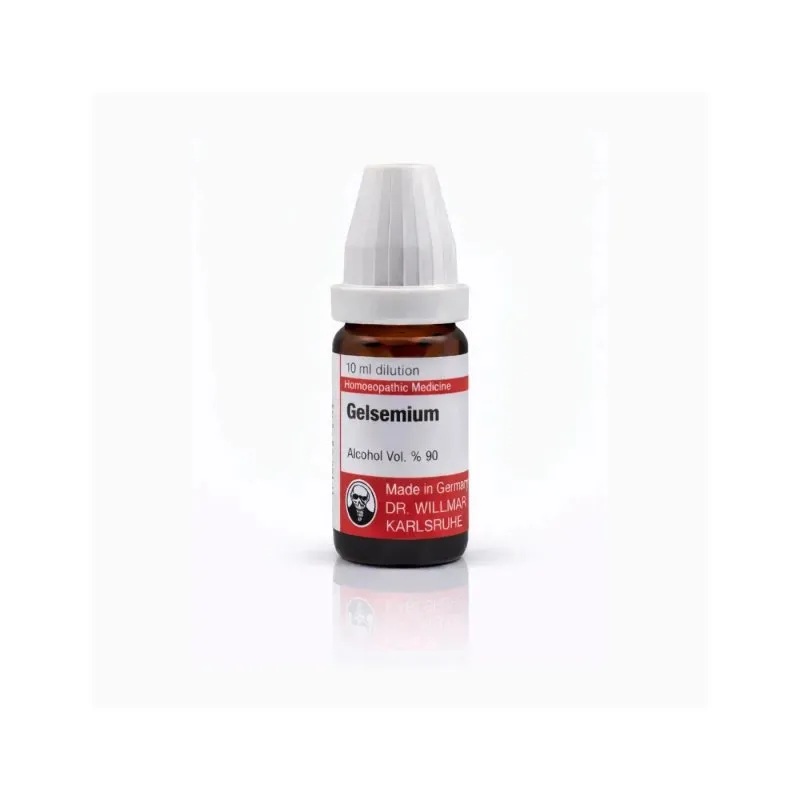 Gelsemium 10ml homeopathic dilutions and mother tincture bottle or pack on white background