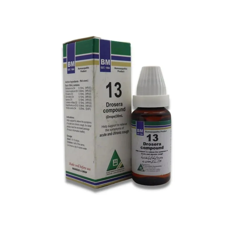 BM 13 Drops homeopathic drops by BM Homoeopathic Pharmaceuticals on a pure white background