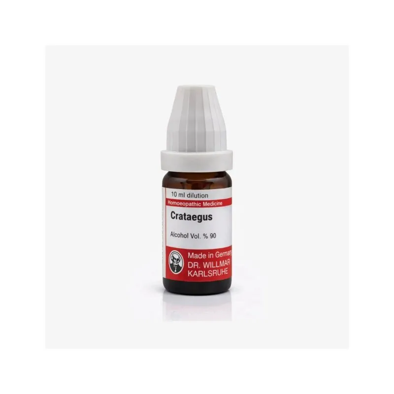 Crataegus 10ml homeopathic dilutions and mother tincture bottle or pack on white background