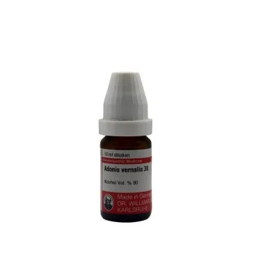 Adonis Vernalis 10ml homeopathic dilutions and mother tincture bottle or pack on white background