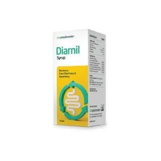 Diarnil Syrup by Paul Brooks, product pack on a white background