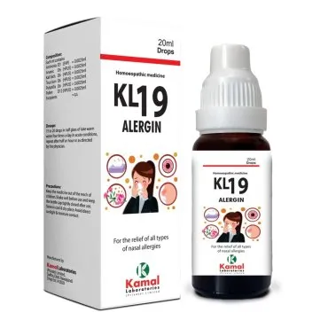 KL 19 (ALERGIN) 20 ml, Kamal Laboratories product pack on a white background