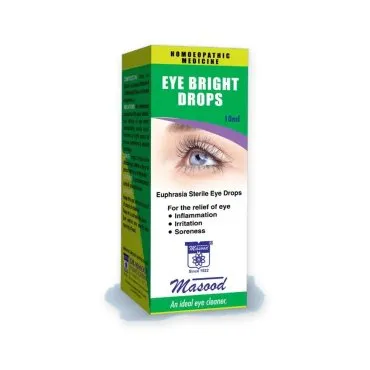 Eye Bright Eye Drops by Dr. Masood, original product packaging on a white background