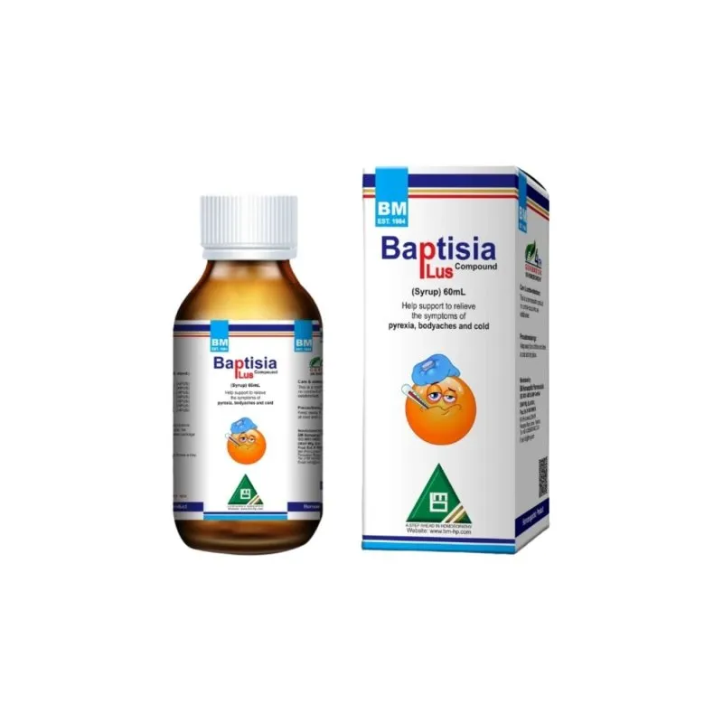 BM Baptisia Plus Syrup homeopathic syrup on a pure white background