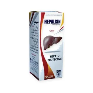 Hepalgin Syrup by Dr. Masood, original product packaging on a white background